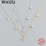 925 Silver Crystal Zircon Chain Necklaces European Punk Rock Jewelry