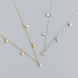 925 Silver Crystal Zircon Chain Necklaces European Punk Rock Jewelry