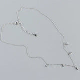 925 Silver Crystal Zircon Chain Necklaces European Punk Rock Jewelry
