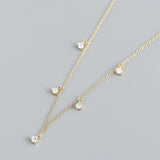 925 Silver Crystal Zircon Chain Necklaces European Punk Rock Jewelry