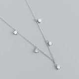 925 Silver Crystal Zircon Chain Necklaces European Punk Rock Jewelry