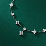 925 Silver Zircon Flower Bracelet Wedding Charms Jewelry