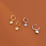925 Silver Love Heart Oil Pendant Earrings For Women