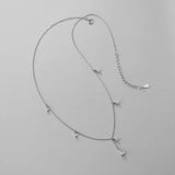 925 Silver Water Drop Zircon Necklace Wedding Jewelry