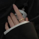 925 Silver Lace Pearl Zircon Finger Rings Wedding Gift