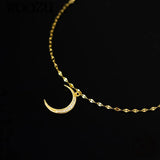 925 Silver Moon Anklets For Women Charm Beach Foot Jewelry