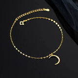 925 Silver Moon Anklets For Women Charm Beach Foot Jewelry