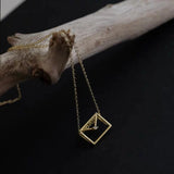 925 Silver Envelope Zircon Pendant Necklace Romantic Jewelry