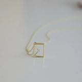 925 Silver Envelope Zircon Pendant Necklace Romantic Jewelry