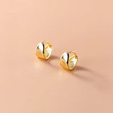 925 Silver Golden Round Buckle Hoop Earrings French Punk Rock Unisex Jewelry