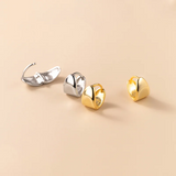 925 Silver Golden Round Buckle Hoop Earrings French Punk Rock Unisex Jewelry