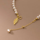 925 Silver Freshwater Pearl Leaf Bracelet Wedding Jewelry Gift