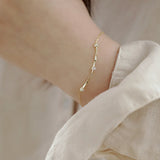 925 Silver Wave Zircon Charm Bracelet 14k Plated Teen Jewelry