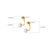 925 Silver Baroque Pearl Stud Earrings for Women Wedding