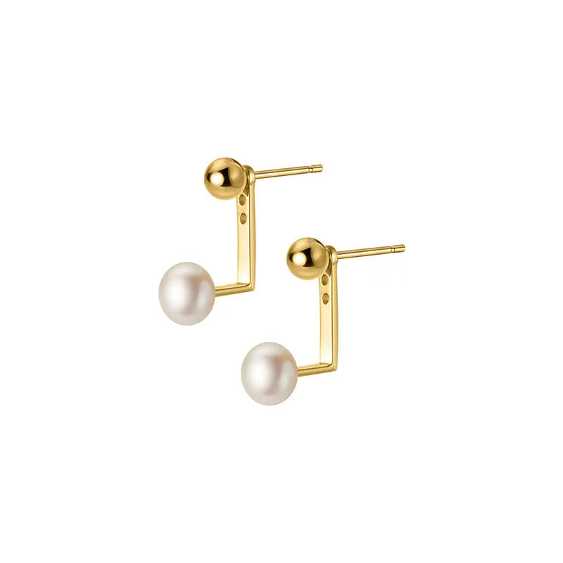 925 Silver Baroque Pearl Stud Earrings for Women Wedding