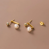925 Silver Baroque Pearl Stud Earrings for Women Wedding