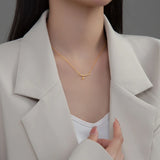 925 Silver Bamboo Pendant Necklace for Women Choker