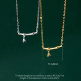 925 Silver Bamboo Pendant Necklace for Women Choker
