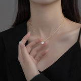 Sterling Silver Snake Bone Pearl Necklace for Women Wedding Choker
