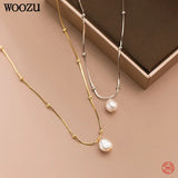 Sterling Silver Snake Bone Pearl Necklace for Women Wedding Choker