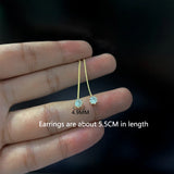 925 Sterling Silver Link Chain Tassel Earrings Plated 14k