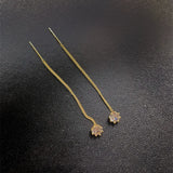 925 Sterling Silver Link Chain Tassel Earrings Plated 14k