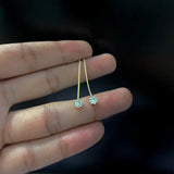 925 Sterling Silver Link Chain Tassel Earrings Plated 14k