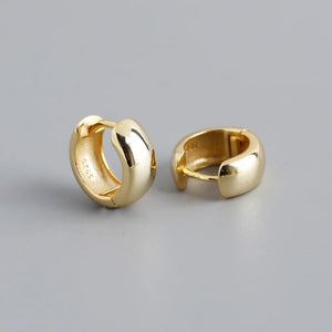 925 Silver Vintage Huggie Hoop Earrings Women Punk Rock French Ear Jewelry