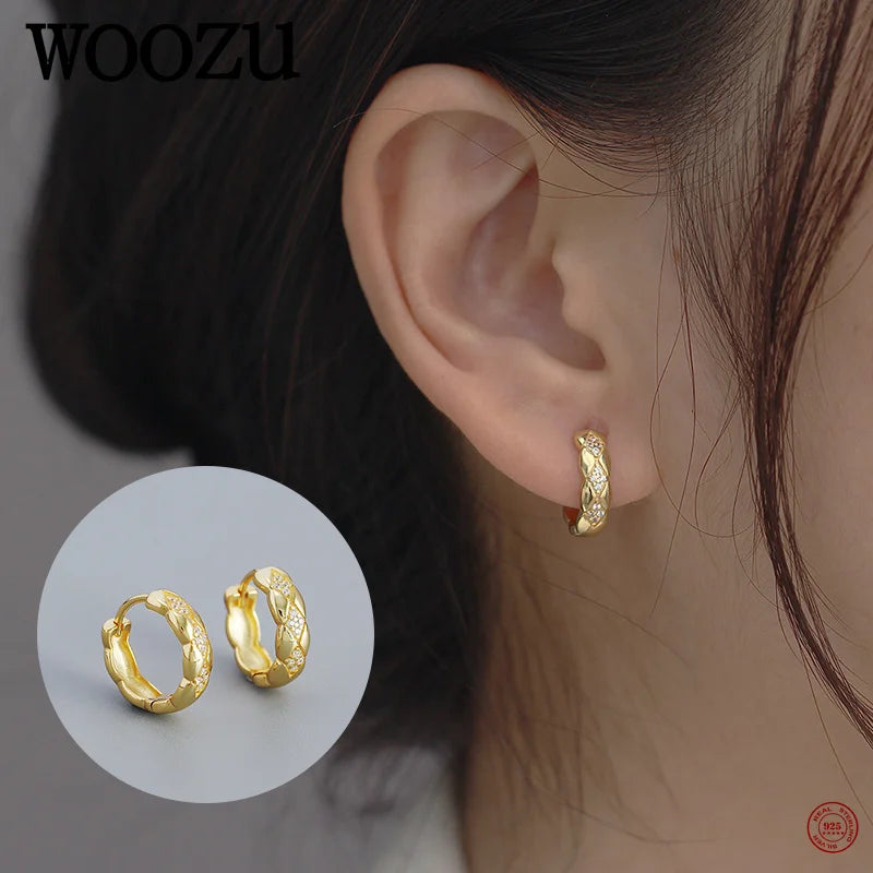 925 Silver Round Hoop Earrings Vintage Style Fine Jewelry