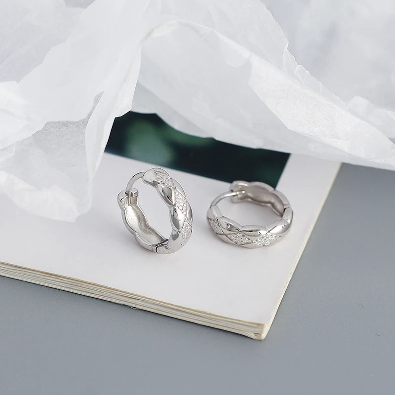 925 Silver Round Hoop Earrings Vintage Style Fine Jewelry