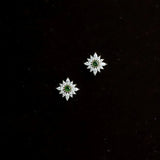 925 Sterling Silver Zircon Flower Stud Earrings for Women