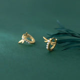 925 Silver Dragonfly Hoop Earrings For Women European Style Jewelry