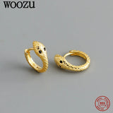 Bohemia Glossy Snake Huggie Earrings 925 Silver French Hip Hop Rock Men
