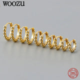 Bohemian 925 Silver Hoop Earrings Round Beads Ear Buckle