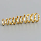 Bohemian 925 Silver Hoop Earrings Round Beads Ear Buckle