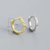 Boho Geometric Zircon Huggie Earrings 925 Silver