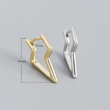 Bohemian Rock Lightning 925 Sterling Silver Hoop Earrings