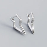 Bohemian Rock Lightning 925 Sterling Silver Hoop Earrings