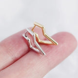 Bohemian Rock Lightning 925 Sterling Silver Hoop Earrings