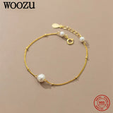 Baroque Pearl Bead Chain Bracelet 925 Sterling Silver Jewelry