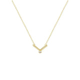 925 Silver V Pav? Zircon Pendant Chain Necklace Women