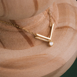 925 Silver V Pav? Zircon Pendant Chain Necklace Women