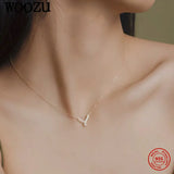 925 Silver V Pav? Zircon Pendant Chain Necklace Women