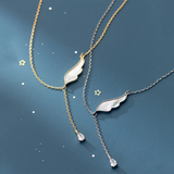 Sterling Silver Angel Wings Pendant Necklace for Women