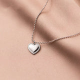 Heart Pendant Necklace 925 Silver Women
