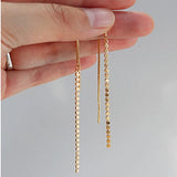 925 Silver Tassel Ear Line Bohemian Earrings