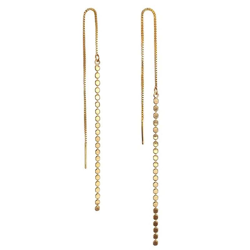 925 Silver Tassel Ear Line Bohemian Earrings