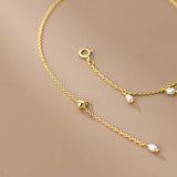 925 Silver Baroque Pearl Anklet for Women, Summer Beach Jewelry Gift