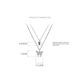 925 Silver Double Butterfly Pendant Necklace Romantic Insect Jewelry