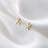 925 Silver Cross Stud Earrings Women Girl Kid Jewelry Gift